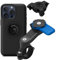 Quad Lock Motorcycle Handlebar Phone Mount Kit with Vibration Dampener and iPhone 15 Pro Max MAG Case