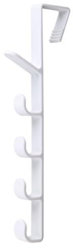 Qsvbeeqj Over The Door Hooks Heavy Duty Plastics Door Hanger Hook with 5 Hooks for Hanging Coat, Towel, Bag, Robe, Hat, Purse