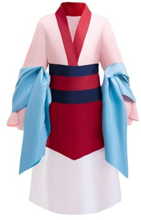 Lito Angels Vestito Costume da Principessa Hua Mulan Tradizionale Cinese Hanfu per Bambina Taglia 11-12 Anni, Rosa