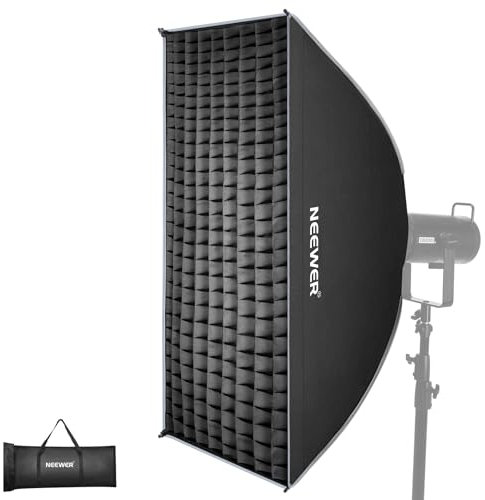 NEEWER 24x35 Rechteckige Softbox, Quick Release Streifen Soft Box mit Bowens Mount, Diffusor Gitter Tasche, Kompatibel mit Aputure 120d kompatibel mit Godox SL60w NEEWER Q4 AS600B CB300B Q300, NS93P