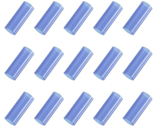 sourcing map 15Pcs Silicone Straw Tips, Metal Straw Covers, Soft Reusable Straws Tips Fit for 12mm/0.47 OD Stainless Steel Straws (Blue)