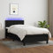 OHOOWOO Boxspringbett mit Matratze & LED Schwarz 90x200 cm Stoff,Komfortables Boxspringbett mit Matratze, LEDBeleuchtung und höhenverstellbarem Kopfteil für erholsamen Schlaf
