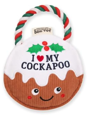 History & Heraldry Personalised Christmas Pudding Dog Toy (I my Cockapoo)