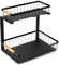 QUALDURA Organizador Bajo Fregadero Cocina, Metálico, Altura Ajustable, 2 Cestas Extraíbles con Mango de Madera. Organizador Productos Limpieza Robusto y Elegante con Dispositivo Antivuelco. Multiusos
