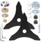 Huazu Freischneiderklingen, 3 Zähne, Karbonstahl, Unkrautvernichter, Ersatzklinge mit Adapter-Kits, passend für Husqvarna, Stihl, Ego, Oregon, Makita Freischneider, Weedwacker (2er-Pack)