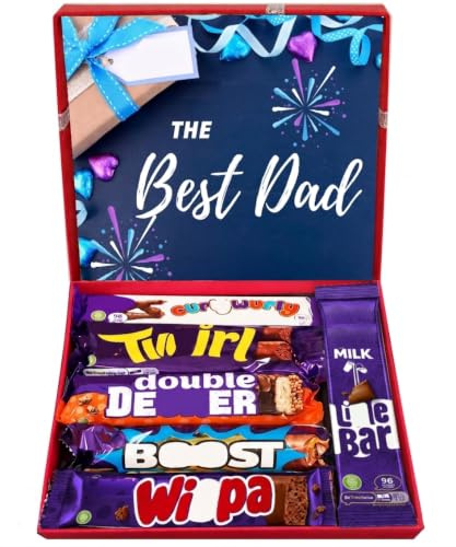 Chocolate Gift for Dad– 6 Chocolate Bars in Letter Box – Best Dad Gifts Ready to Gift for Fathers day Present for Daddy, Papa, Grandad, Stepdad, Husband