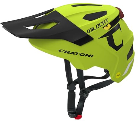 Cratoni Kinderhelm Wildcat MIPS, robuster Fahrradhelm für Kinder MTB-Helm Allroundhelm, größenverstellbar, inkl. Rücklicht, Unisex, Größe S/M (49-56 cm)