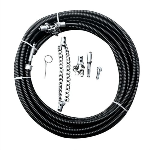 Flex-Shaft Sewer Descaling Chain, Heavy Duty Drain Clog Remover, Flex Shaft Sewer Cleaning Tool,Flexible Push Snake Cable for PVC Pipes, Toilets, Traps & Industrial Boilers