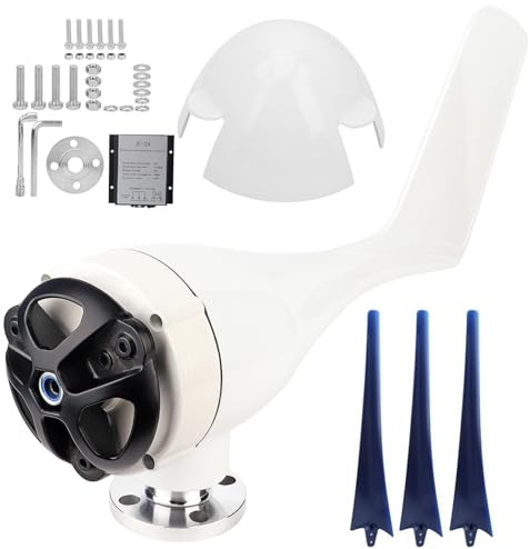 Generatore Eolico 1200W, Turbina a 3 Pale Nylon 12V, Kit Completo per Casa e Barca - Installazione Rapida, Alta Efficienza, Adatto a Ambienti Esterni (Azul)