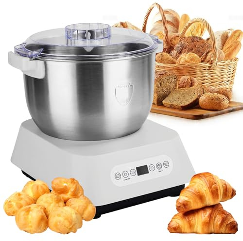 7L Dough Mixer,Electric Dough Maker with Slicing Knife for Home Baking,Stainless Steel Dough Mixer with Thermostatic Timing Function & Touch Panel,Large Capacity Automatic Kneading Machine