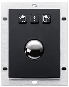 VCBGDJI Embedded Mechanical Trackball Mouse USB PS2 Panel Mount 38mm Metal Rollerball Industrial Pointing Device(USB interface,Svart)