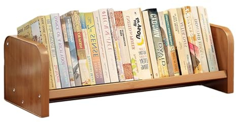 Bibliothèque de table, organisateur de bibliothèque inclinable for bureau, support de rangement Compact en bambou for livres, porte-revues CD, décoration de la maison(60cm)