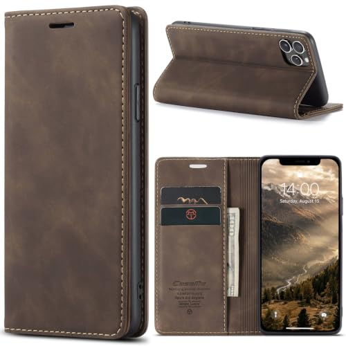 Sojlecyu Cover per iPhone 11 Pro Max Custodia, a libro portafoglio in Pelle PU Premium Portacarte Flip Case con Supporto Protezione Case Cover per iPhone 11 Pro Max, Caffè