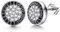 Lydreewam Herren Ohrringe Ohrstecker Set Basic 925 Sterling Silber mit 3A Schwarze Zirkonia Vatertagsgeschenk, Durchmesser 10mm