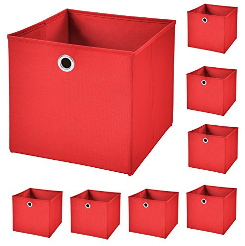 StickandShine 8er Set Rot Faltbox 32 x 32 x 32 cm Aufbewahrungsbox faltbar