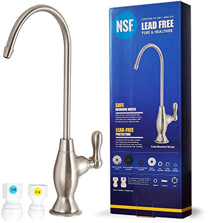 NSF 100% sin plomo grifo fregadero de cocina Ro Filtro de agua de ósmosis inversa de grifo no potable Air Gap níquel cepillado