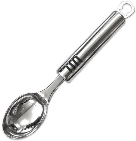AEX Stainless Steel Ice Cream Spoon with Non-Slip Comfort Grip Handle Mirror Polishing Cutlery Spoon Serving Spoon for Sturdy Ice Cream, Cookie, Fruit