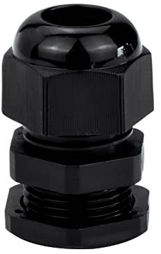 Conextlink 5pcs Waterproof IP68 Nylon Firewall Bushing Grommet Cable Gland Joint Adjustable Locknut Protectors for Power Cable (4 Gauge, Black) （19006）