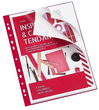 Viquel – Prospekthüllen, perforiert, für Ordner, A4, Rot