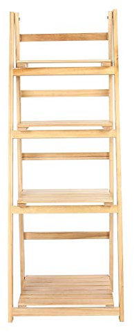 Fioriera Scaffale Pieghevole Scaffale Porta-fiori,Panca per Piante Scala per Fiori,Scaffale Espositore per Fiori Scala Portavasi,Fioriera Stand Portafiori in Legno,4 piani(Colore del legno)