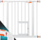 KIDIZ® Puerta de Seguridad para Puertas, Puerta para Niños, con Puerta para Perros y Gatos, sin perforación, Extensible, combinable con Mandriles en Y, giratoria, 81-94 cm - Blanco/Naranja
