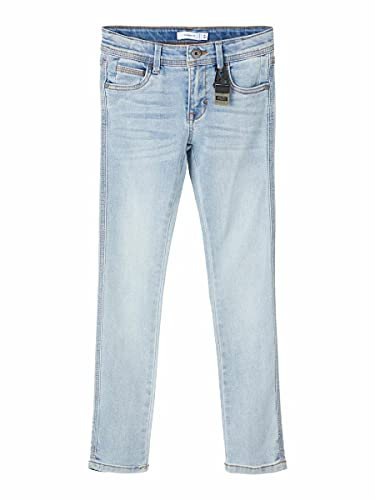 NAME IT Jungen Skinny Jeans mit Schlüsselanhänger Light Blue Denim-158