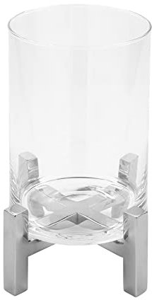 Fink EZ-YONO, Windlicht ohne Glas, Edelstahl, poliert, glatt, silberfarben, L. 15 cm, B. 15 cm, H. 7 cm, D. 12,3 cm [SP]
