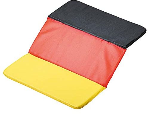 Sitzkissen Arena faltbar 310 x 310 x 25 mm - Sitzauflage Deutschlanddesign | dick gepolstert, Fußball WM 2026, Public Viewing, Stadion, Gartenbank, Fan, Fanartikel, bequem