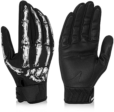 RIGWARL Winter Motorcycle Gloves Men Women, Warm Skeleton Gloves for Cold Weather Thin with Touchscreen, Thermal Cycling Glove Gift for Drving Runing Camping Hiking Bike Walking Skiing Snow