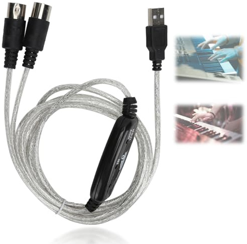 Midi-auf-USB-Kabel, LED-Anzeige aus PVC, Midi-Kabel zum Anschluss elektronischer Musikinstrumente zum Anschluss von Synthesizern