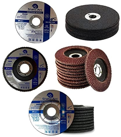 30pc ANGLE GRINDER DISC SET METAL STEEL CUTTING GRINDING FLAP WHEEL 115mm 4.5 (All Discs (30pc Pack))