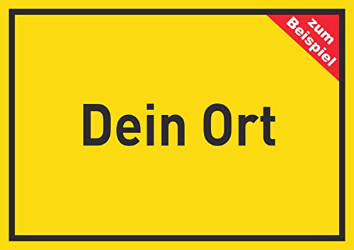 HB-Druck Ort Schild mit Wunschtext Ortsschild A5 (148x210mm)