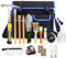 17PCS Geology Rock Pick Hammer Kit, 32oz Hammer & 3 PCS Digging Chisels Set for Rock Hounding, Gold Mining & Prospecting Equipment Tool with Multi-function Sholve, Compass, Whistle, Chisel