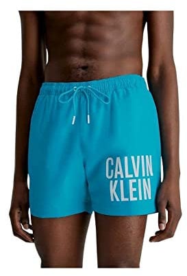 Calvin Klein Short De Bain Homme Medium Drawstring Long, Bleu (Clear Turquoise), M