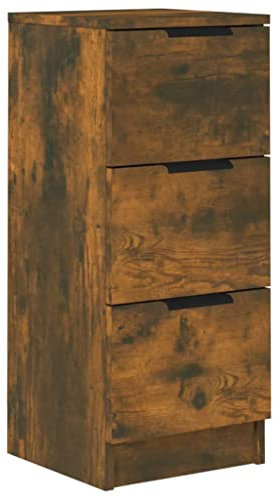vidaXL Sideboard Schubladen Schubladenschrank Kommode Anrichte Schrank Beistellschrank Mehrzweckschrank Räuchereiche 30x30x70cm Holzwerkstoff