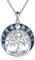 YAFEINI Baum des Lebens Kette 925 Sterling Silber Mondstein Keltischer Knoten Pentagramm Anhänger Halskette für Damen Schmuck