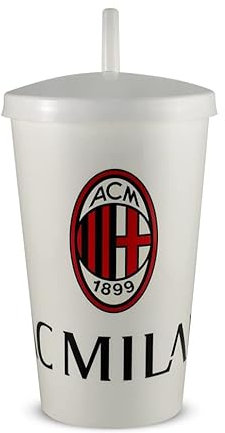 ILS I LOVE SHOPPING MILAN | Bicchiere Ufficiale con Tappo in plastica 430ml per Tifoso Bambini Made in Italy (Milan)