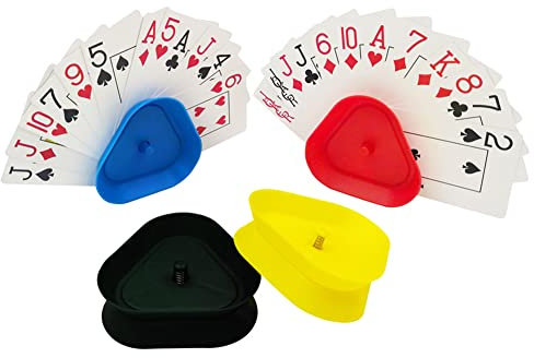 QEEROYO Kartenhalter - 4 Stück Kartenspiele Kartenhalter, Games Kartenhalter, Spielkarten Halter Poker, Kinder & Erwachsene, Alter 6-48 Jahre