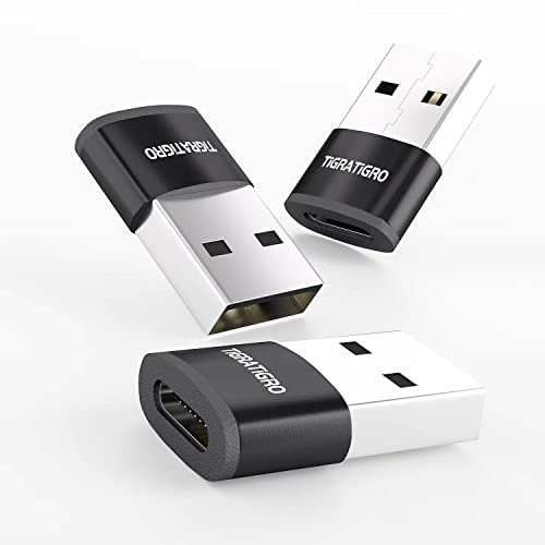 Tigratigro 3 Pezzi Adattatore USB C Femmina a USB Maschio, Connettore Cavo Caricatore Tipo C,Adattatore USB Tipo C OTG per iPhone 11-12-13-14,SE,iPad Mini 6 Air 4 5,Galaxy S20-S21-S22-S23
