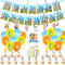 Birthday Geburtstagsdeko, 50 Stück Dog Zubehör für Geburtstagsfeiern Blue Geburtstag Dekoration Inklusive Happy Birthday Banner Tortenaufsatz Balloon Spiralförmige Dekoration