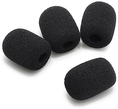 Okuli 4 x Remplacement Noir Mousse Microphone Coussin pour Casque Écouteurs - 20mm