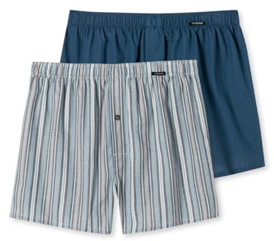 Schiesser Herren 2 Pack Boxershorts Baumwolle Web Multipack - Webboxer, Sortiert 8_180202, 10/ 4XL