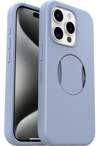 OtterBox OtterGrip Symmetry Case for iPhone 15 Pro for MagSafe, Drop Proof, Protective Case with Built-In Grip, 3x Tested to Military Standard, Blue