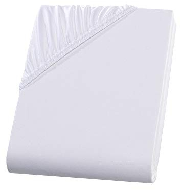 Visaggio Mikrofaser Spannbettlaken 180x200-220 + 40 cm Boxspringbett Weiß Microfaser Polyester Spannbetttuch Bettlaken