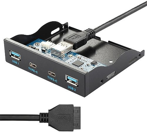 xiwai USB-C USB 3.0 HUB 4 puertos placa frontal a placa base 20 pines cable de conexión para bahía de disquete de 3,5