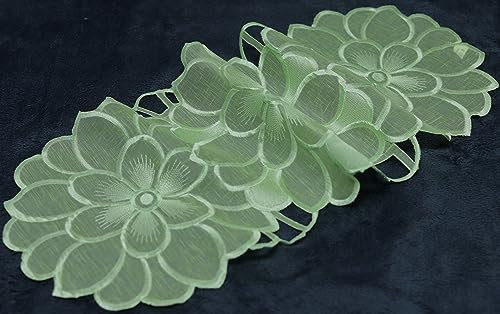 Deckchen Läufer 30x70 cm oval Bestickt Apfelgrün Läufer für kommode (30x70 cm oval)