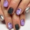 SINLOV Halloween Spider 24pcs Square False Nails Black Crystal Short Press on Nails Matte French Fake Nails for Women and Girls