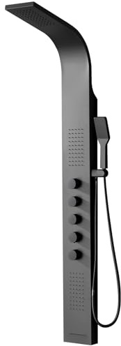 BWE Black Shower Tower Multifunction Shower Panel System