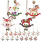 HAKOTOM 16 Stück Schaukelpferd Weihnachtsanhänger Holzpferd Anhänger Weihnachten Holzanhänger Weihnachtsbaumschmuck für Weihnachtsbaum Hängende Christbaumschmuck Baumbehang Christbaumanhänger