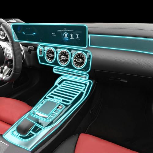JCAKES Autoinnenraum Mittelkonsole Transparente TPU-Schutzfolie Anti-Kratz-Reparaturfolie, für Mercedes Benz AMG CLA 35 45 2020-2023